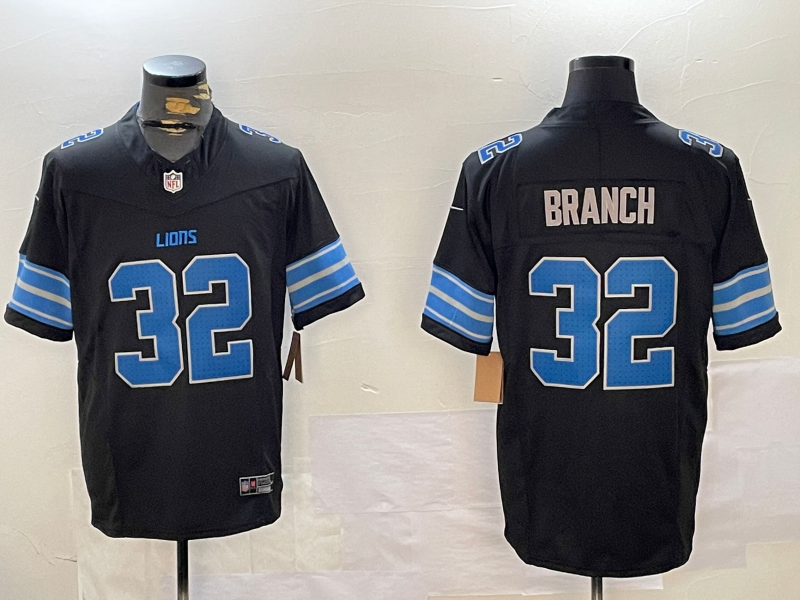 Men's Detroit Lions Brian Branch #32 Black Alternate Jersey